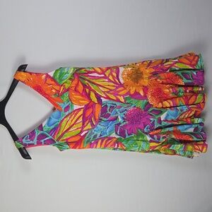 Lauren Ralph Lauren Womens Multi Floral V Neck Shift Cocktail Dress Sz 2